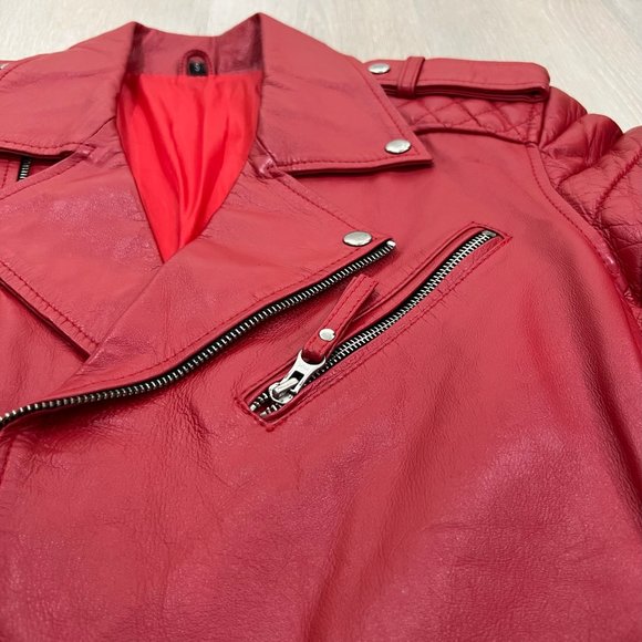 Mr.Bern LA Buttersoft Lambskin Moto Leather Biker Jacket With Silver Hardware - Picture 7 of 15